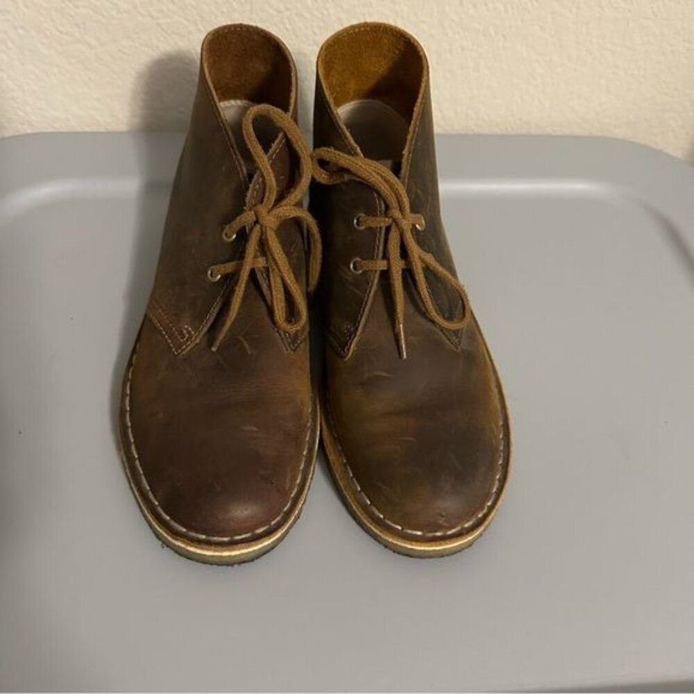 Clarks Women's Desert Boot Ankle Bootie Chocolate Brown Leather Size 7 - Picture 4 of 9
